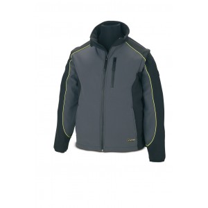 CASACO SOFTSHELL BICOLOR CINZA/PRETO 288-CSGN